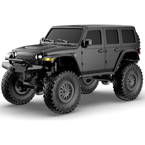 ARRIS RCX24 1/24 RC Rock Crawler 4WD Jeep Truck RTR | Two Batteries, LED Lights, Full Proportional Control, Mini Trail Adventure - color: Black