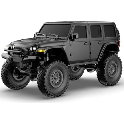 ARRIS RCX24 1/24 RC Rock Crawler 4WD Jeep Truck RTR | Two Batteries, LED Lights, Full Proportional Control, Mini Trail Adventure - color: Black