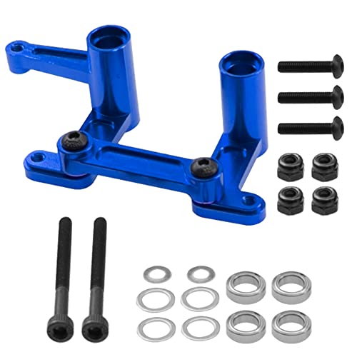 Aluminum Steering Bellcranks Drag Link Parts w/Ball Bearings Upgrade Part #3743 Compatible with Traxxas Slash 2WD Rustler VXL Bandit 1/10 RC Car (Blue) - color: Blue