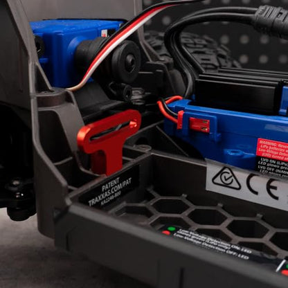 Battery Holder Mount Hold-Down for Tra-xxas 1:16 Mini Maxx 4WD XRT | VXL-3S Monster Truck Upgrades Red Aluminum Alloy - color: Red