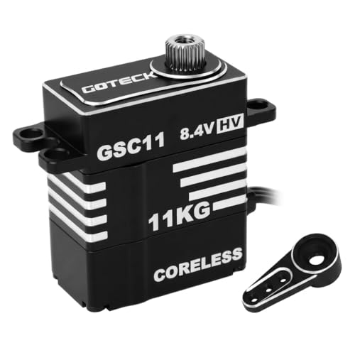 GOTECK 11KG Sub Micro Servo 8.4V High Torque Coreless Steering Servo with Metal Horn - Ultimate Rock Crawling Upgrade Parts to Fix Weak Steering for 1/18 TRX4M & 1/24 SCX24 RC Cars