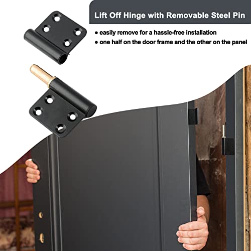 6 Pcs 4 Inch Lift Off Flag Hinges - Black Removable Door Hinges - size: 3 left + 3 right