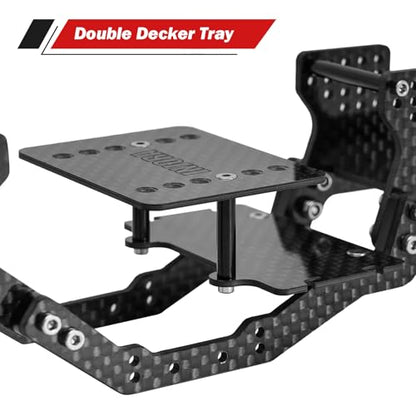 INJORA LCG Carbon Fiber Chassis Kit with Rock Sliders Side Pedal for 1/18 RC Crawler Redcat Ascent-18 Upgrade