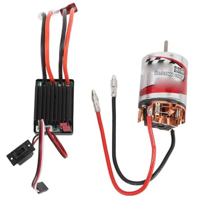 540 Brushed Motor Stainless Steel Case High Torsion 3 Slot Brushed Motor and ESC for Axial SCX10 AXI03007 1/10 RC Car (12T) - size: 12T, style: 12T