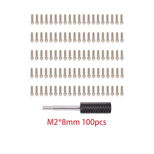 100pcs M2 M3 Steel Scale Beadlock Ring Screws 1.9 2.2 Wheel Rims for 1/10 RC Crawler Car TRX4 Axial SCX10 AXI03007 VS4-10 LCG (M2 8mm)