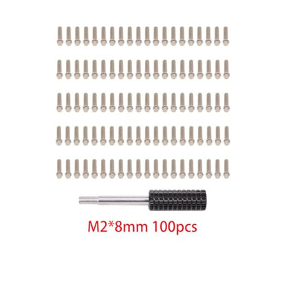 100pcs M2 M3 Steel Scale Beadlock Ring Screws 1.9 2.2 Wheel Rims for 1/10 RC Crawler Car TRX4 Axial SCX10 AXI03007 VS4-10 LCG (M2 8mm)