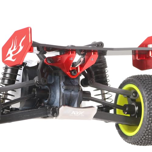 Aluminum Carbon Fiber Rear Wing Tail Spoiler for Losi 1/24 Micro-B 2WD Buggy RC Tail Wing Parts (Red Tail Wing Bracket) - color: Red Tail Wing Bracket
