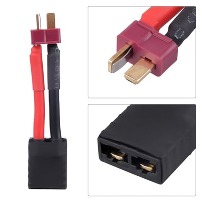 3pcs RC Lipo Battery Charger Conversion Cable Adapter for Traxxas Slash Rustler to T Plugs Deans with 12AWG Silicone Wire