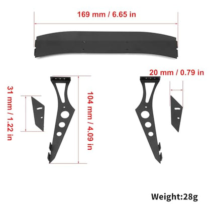 RC Car Parts Compatible with Tamiya for TT02 XV01 for HSP 94123 94122 FWO6 LC PTG PTG2 1/10 RC Drift Car Parts Metal Tail Wing Rear Spoiler