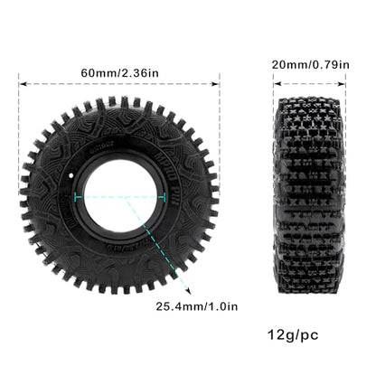 MEUS RACING 1.0 Tires - MS6 MPRO Pin Tires for TRX4M SCX24 FCX24 AX24 1/24 1/18 RC Crawler, 0.79/2.36/R1.0, #M1002 - size: M1002