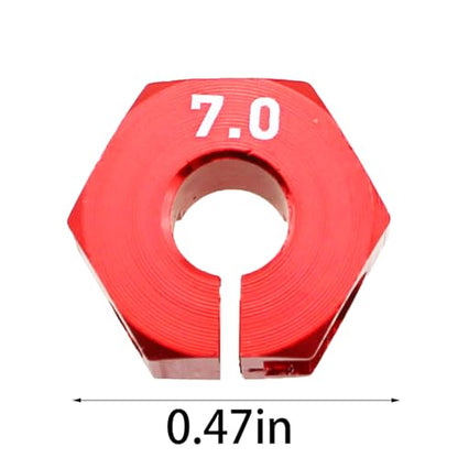 TAODAN 1 Set 12mm OD Red Aluminum Hex Wheel Adapter Tire Screw Type Combiner Remote App Controlled Vehicle Part