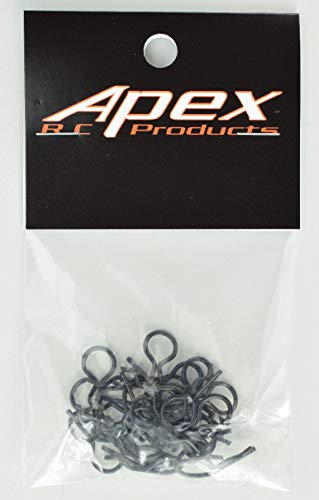 Black 1/10 Large Bent RC Anodized Body Clips - 25pcs #4031BK