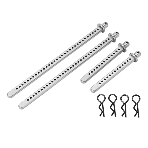 4Pcs RC Car Shell Column, Aluminum Alloy Front Rear Extended Body Post Mount, RC Car Shell Column for Axial SCX10 90046 1/10