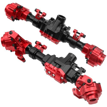 ShareGoo Aluminum Alloy Front & Rear Portal Axle Housing Set Compatible with Traxxas TRX4 Defender Bronco 1/10 RC Crawler Car Upgrades Part (Red) - color: Red