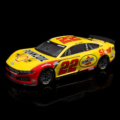 Losi 1/12 NASCAR RC Race Car Joey Logano No. 22 2025 Shell-Pennzoil Ford Mustang 2S AWD RTR Brushed On-Road Battery & Charger Included Yellow LOS1122522