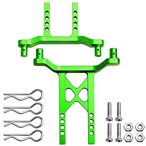 Metal Aluminum Front & Rear Body Mounts Posts for 1/18 Traxxas LaTrax Teton Desert Prerunner SST, Replace Parts 7615 (Green) - color: Green