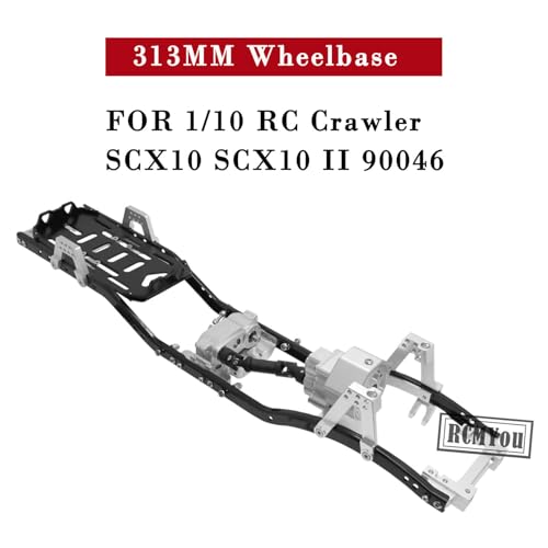 RC Frame 313mm Wheelbase Metal Chassis Upgrades Part for 1/10 SCX10 SCX10 II 90046 RC Crawler Car,RC Upgrades Hop Ups Wheelbase Chassis with Prefixal Gearbox,Upgrade 2022,More Durable