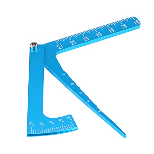 RC Camber Gauge, Aluminium Alloy RC Car Camber Tool Adjustable Ruler Adjusting Height and Wheel Rim Camber Tool for DIY (Blue)