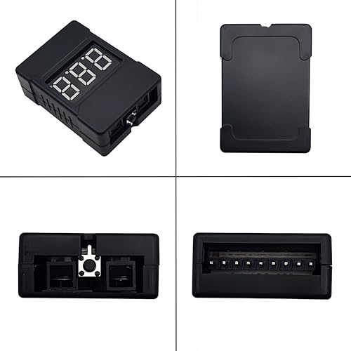6PCS 2in1 1-8s Lipo Battery Voltage Tester Black Shell RC Low Voltage Buzzer Alarm Use for 1-8s Lipo/Li-ion/LiMn/Li-Fe
