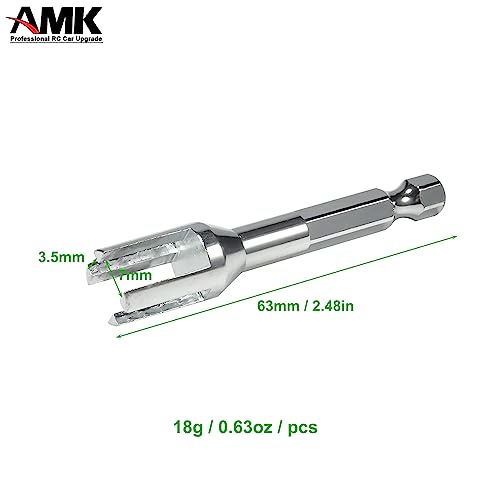 AMK RC Tool Kit 6.35mm Hex Bit Linkages Link Rod Ends Installing Equipment for 1/10 Scale Accessories SCX10 TRX4 Upgrades (Silver) - color: Silver