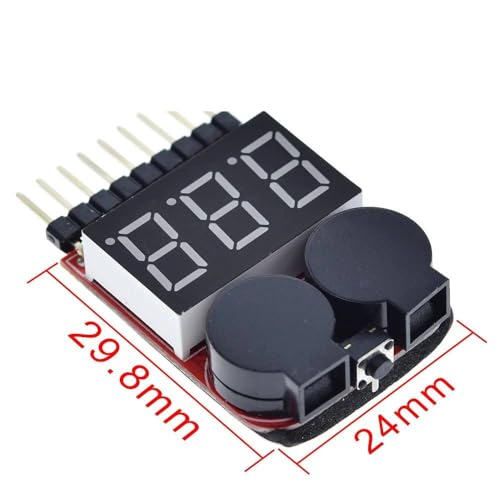 1-8S Lipo/Li-ion/Fe RC Helicopter Airplane Boat etc Battery Voltage 2 IN1 Tester Low Voltage Buzzer Alarm