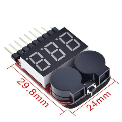 1-8S Lipo/Li-ion/Fe RC Helicopter Airplane Boat etc Battery Voltage 2 IN1 Tester Low Voltage Buzzer Alarm