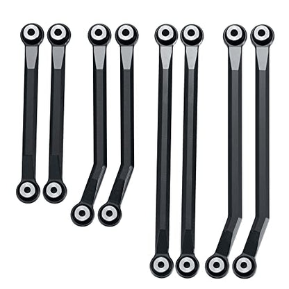Metal Linkage High Clearan Steering Link Set, Black | For 1/18 TRX4-M Bronco Defender, RC Crawler Car - color: Black