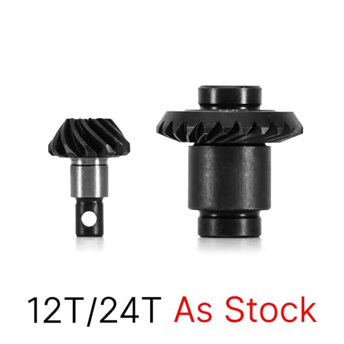 INJORA Steel Alloy Stock Gear and Overdrive Helical Gear for FCX24 FCX18 - size: 12/24T+12/20T