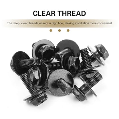 100 PCS Automotive U Clips and Screws Kit, Body Bolts and Clips Assortment Kit, Self Tapping Bumper Fender Screws Fasteners, Suitable for Body Bumper Fender Trim Panels Splash Shield (Black)