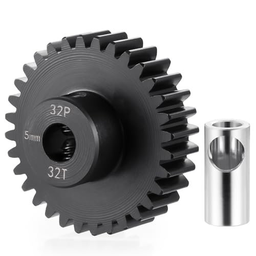 Steel 32P 5mm Pinion Gear 32T Motor Gears for 1/10 1/8 RC Car Parts - size: 32T