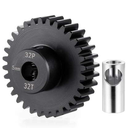 Steel 32P 5mm Pinion Gear 32T Motor Gears for 1/10 1/8 RC Car Parts - size: 32T
