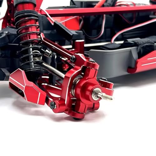 for Hyper GO for MJX 10208 1/10 Metal Front Steering Cup Rc Model Crawler Car Truck for Buggy OP Accessories Upgrade Parts RC Steering Knuckles Cup(Red) - size: Red