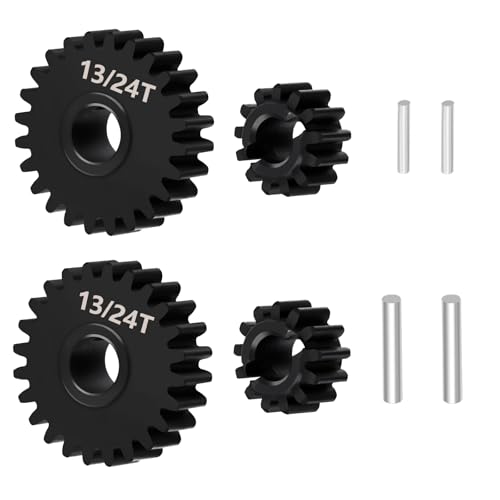 RC Steel 13/24T,14/23T,15/22T Overdrive & Underdrive Portal Gears Set for Redcat Ascent-18 1/18 Rock Crawler Car Upgrade Parts (13+24T) - size: 13+24T