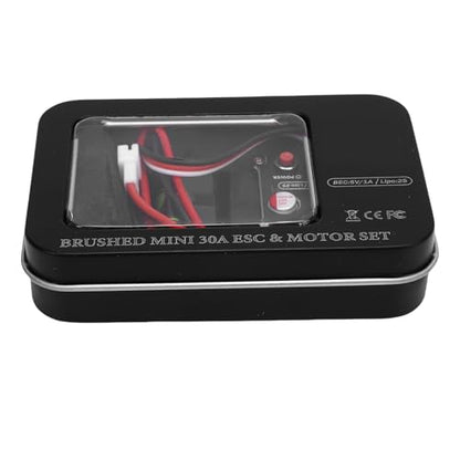 Brushed 30A ESC and 050 50T Motor Combo Set for RC Vehicles Upgrade, Excellent Performance for Climbing and Cruising, Aluminum Alloy Material