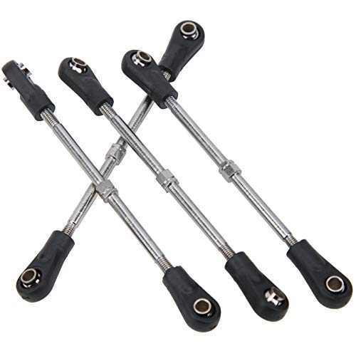RC Car Steering Rod, 4Pcs Steering Linkage Rod Adjustable, Fit for Monsters Trunk Racing Truck 1/10 RC Model