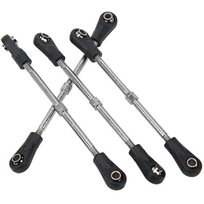 Adjustable Steering Linkage Rod Set for Truck Racing 1/10 RC Model Enhanced Performance Black 4Pcs