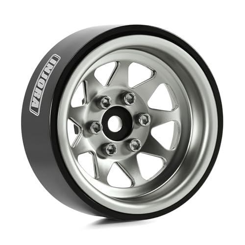 INJORA -4.05mm Offset Steel 1.3" Wheels for 1/24 1/18 RC (Gunmetal Grey) - color: Gunmetal Grey