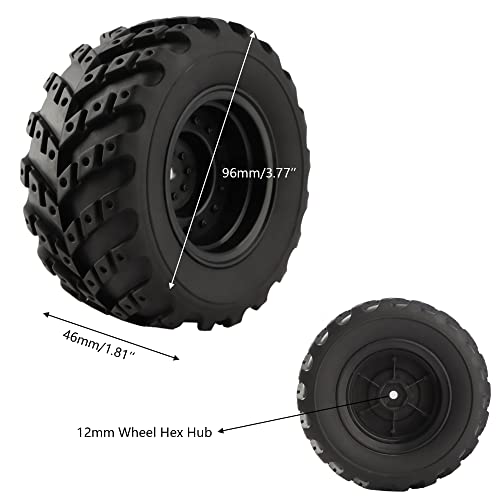 RC Tires Wheels Spare Parts 90115 for 1:12 Bruhless Brushed 903 HM121 YC300 RC Car Trucks(2 PCS) - color: 2 Pcs
