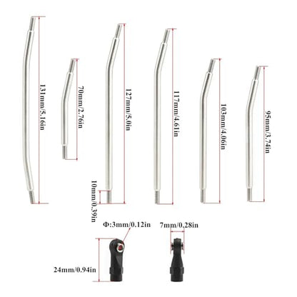 RC car Components Compatible with Axial for SCX10 for SCX10 II 90046 1/10 RC Crawler Car Upgrade Parts Metal Link Set Steering Rod End Kit(313mm) - size: 313mm