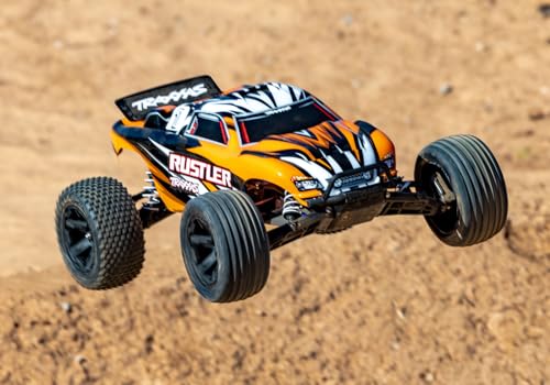 Traxxas Rustler 2WD XL-5 Stadium Truck with Battery and Charger (Orange) - color: Orange