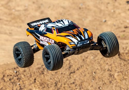 Traxxas Rustler 2WD XL-5 Stadium Truck with Battery and Charger (Orange) - color: Orange