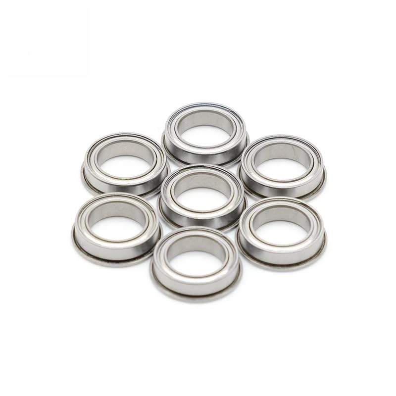 F6700ZZ Flange Bearing 10x15x4 mm (10 PCS) Double Shielded Deep Groove Flanged F6700 Z ZZ Ball Bearings F6700Z - size: F6700ZZ 10x15x4 mm