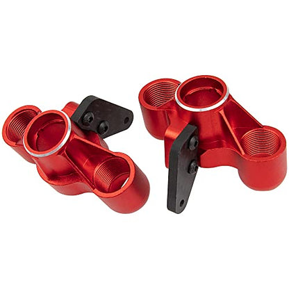 ShareGoo Aluminum Front Steering Knuckle Steering Blocks Caster Blocks w/Pivot Ball Compatible with Arrma 1/8 V5 Kraton Outcast Notorious 6S BLX Upgrades Parts (Red) - color: Red