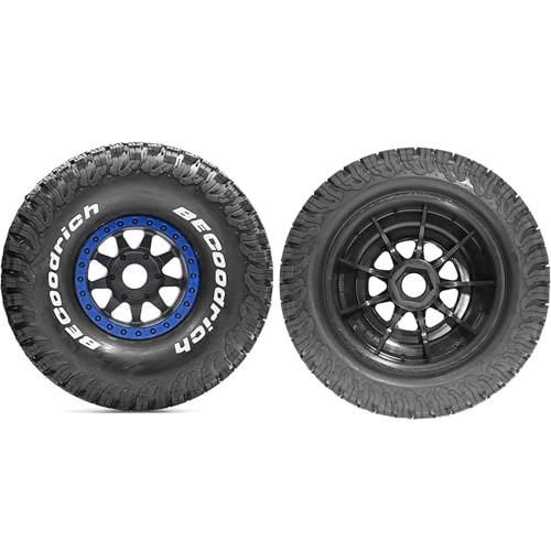 1/7 1/8 RC Short Course Truck Wheels 17mm Hex And Tires OD 5.31" Off Road Tyres For 1:7 1:8 Scale Buggy Truck Car TRAXXAS UDR FS Atom ARRMA Mojave 6S EXB YK4072 DF7 TB7 Upgrades 4PCS (Blue) - color: Blue