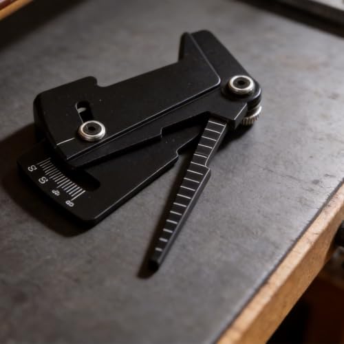 Adjustable Metal Camber Gauge for RC Cars, Wheel Rim Height Measuring Tool, Compact Alignment Setup Ruler for Remote Control Vehicles(Is black)