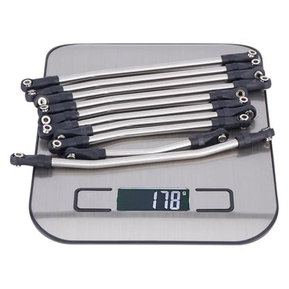 AMK 10 Pcs 313mm Wheelbase Stainless Steel Link Rod Linkage for 1/10 RC Crawler Car Axial SCX10 II 90046 Upgrade Parts