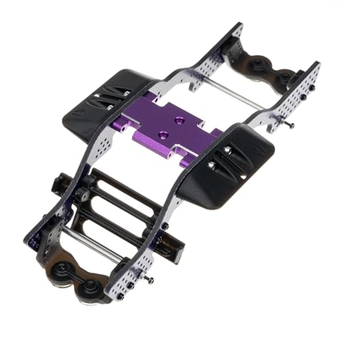 Carbon Fiber Chassis Kit for SCX24, 7° Angled Skid, LCG Chassis Kit for Axial SCX24 C10, JLU, Bronco, Deadbolt, Purple - color: Purple