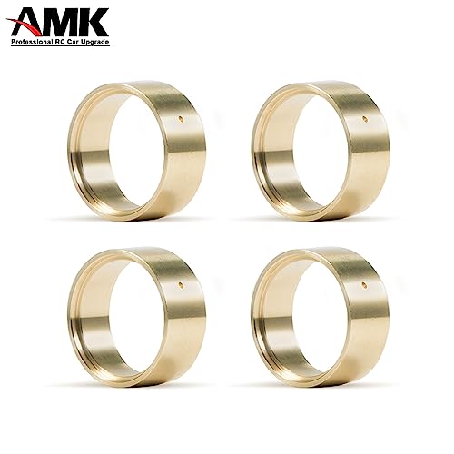 4Pcs SCX24 Brass Wheel Weights 1.0 Beadlock Wheels Bead Lock Rings for 1/24 RC Crawler Car TRX4M Updates 1/18 Scale Accessories