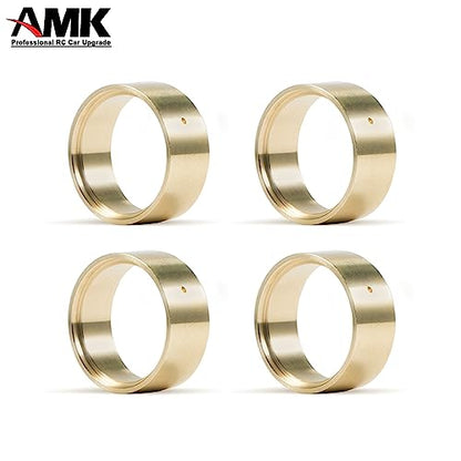 4Pcs SCX24 Brass Wheel Weights 1.0 Beadlock Wheels Bead Lock Rings for 1/24 RC Crawler Car TRX4M Updates 1/18 Scale Accessories