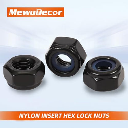1/2-13 Nylon Insert Hex Lock Nuts Locknuts, 304 Stainless Steel 18-8, Black Oxide (304), 10 PCS - color: Black, size: 1/2-13